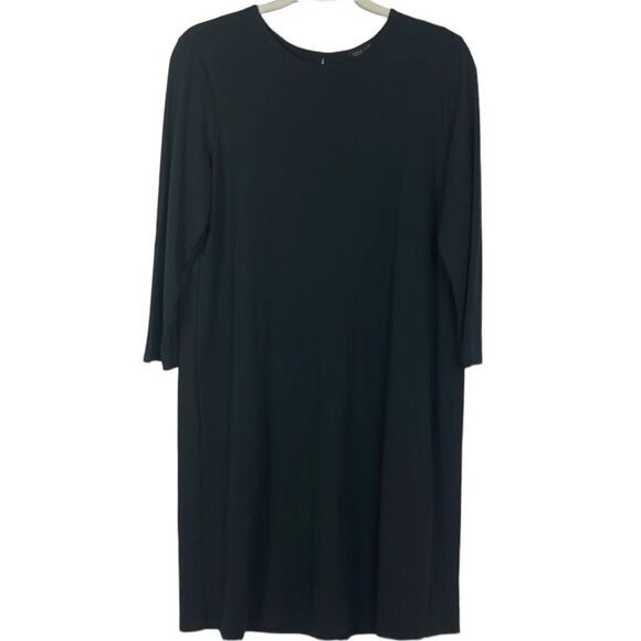 J. Jill Wearever Back-Pleat Dress in Black, Size Small, New With Tag - Picture 1 of 11